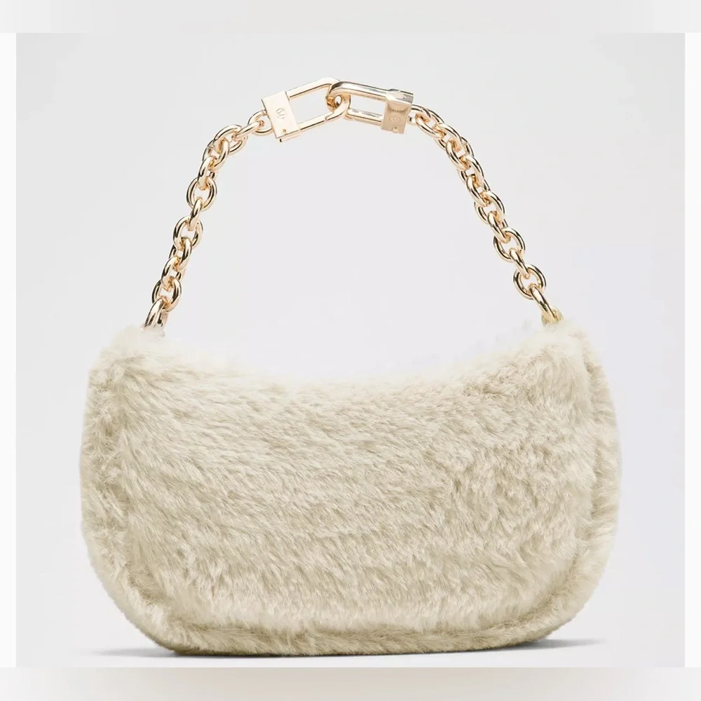 Lululemon City Essentials Nano Shoulder Mini Bag Plush Fleece - Super Cute!